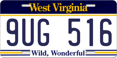 WV license plate 9UG516