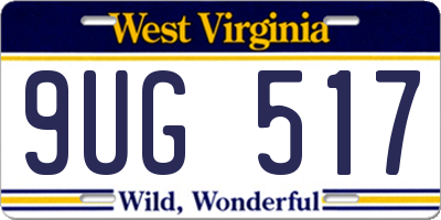 WV license plate 9UG517