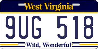 WV license plate 9UG518