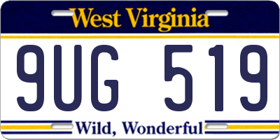 WV license plate 9UG519