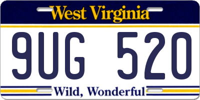 WV license plate 9UG520