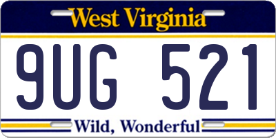 WV license plate 9UG521