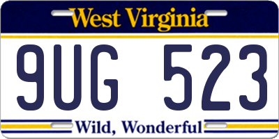 WV license plate 9UG523
