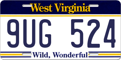 WV license plate 9UG524