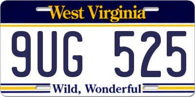 WV license plate 9UG525