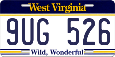 WV license plate 9UG526