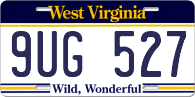 WV license plate 9UG527