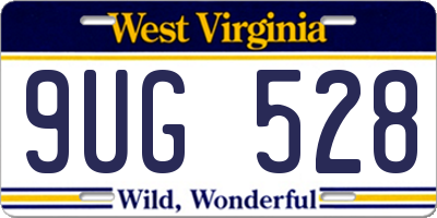 WV license plate 9UG528