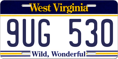 WV license plate 9UG530