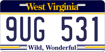 WV license plate 9UG531
