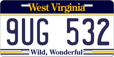 WV license plate 9UG532