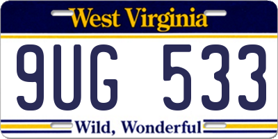 WV license plate 9UG533
