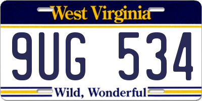 WV license plate 9UG534