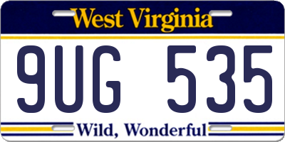 WV license plate 9UG535