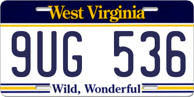WV license plate 9UG536