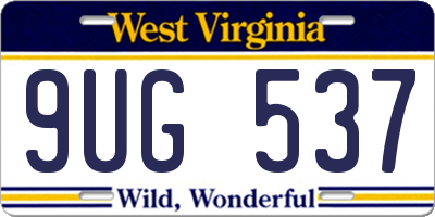 WV license plate 9UG537