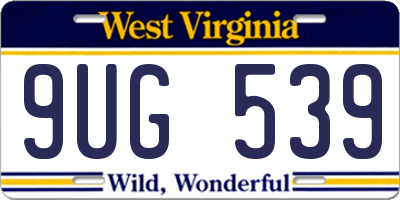 WV license plate 9UG539