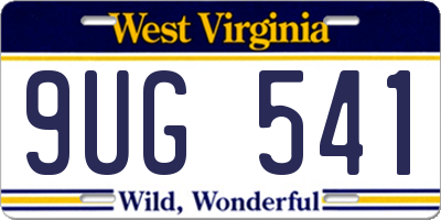 WV license plate 9UG541