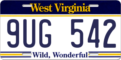 WV license plate 9UG542