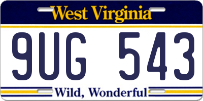 WV license plate 9UG543