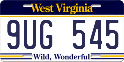 WV license plate 9UG545
