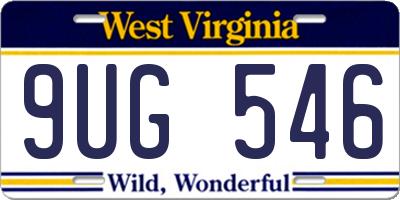 WV license plate 9UG546