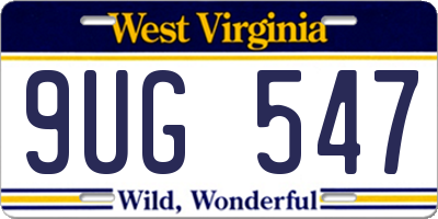 WV license plate 9UG547