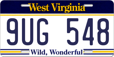 WV license plate 9UG548