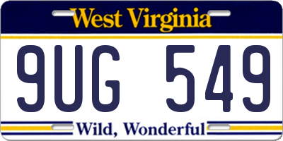 WV license plate 9UG549