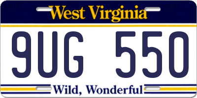 WV license plate 9UG550