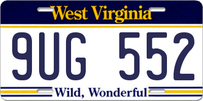 WV license plate 9UG552