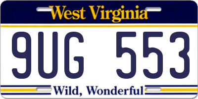 WV license plate 9UG553