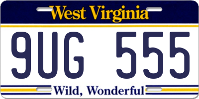 WV license plate 9UG555