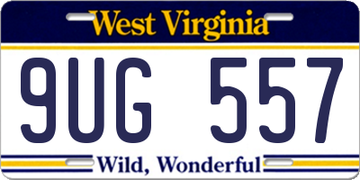 WV license plate 9UG557