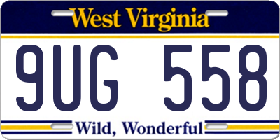 WV license plate 9UG558