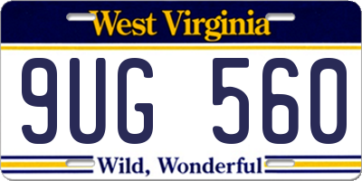 WV license plate 9UG560