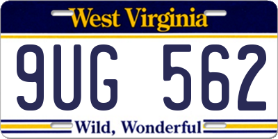 WV license plate 9UG562