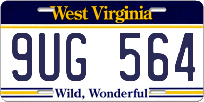WV license plate 9UG564