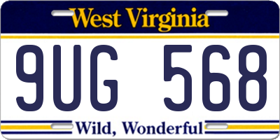 WV license plate 9UG568
