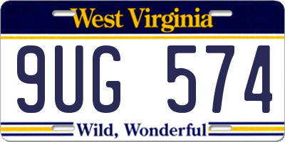 WV license plate 9UG574