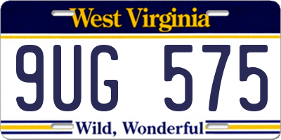 WV license plate 9UG575