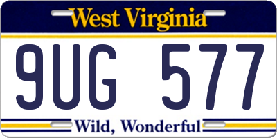 WV license plate 9UG577