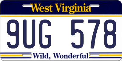 WV license plate 9UG578