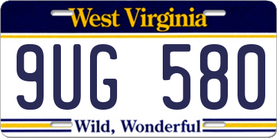 WV license plate 9UG580