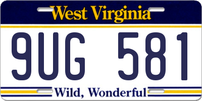 WV license plate 9UG581