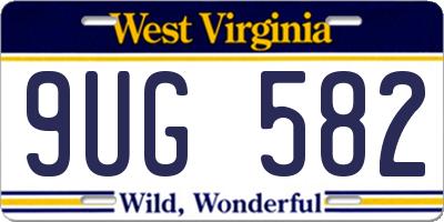 WV license plate 9UG582