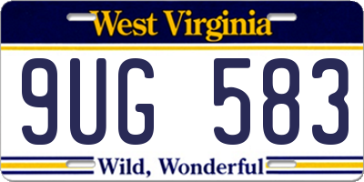 WV license plate 9UG583