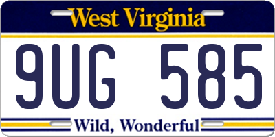 WV license plate 9UG585