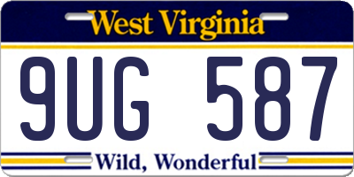 WV license plate 9UG587
