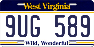 WV license plate 9UG589